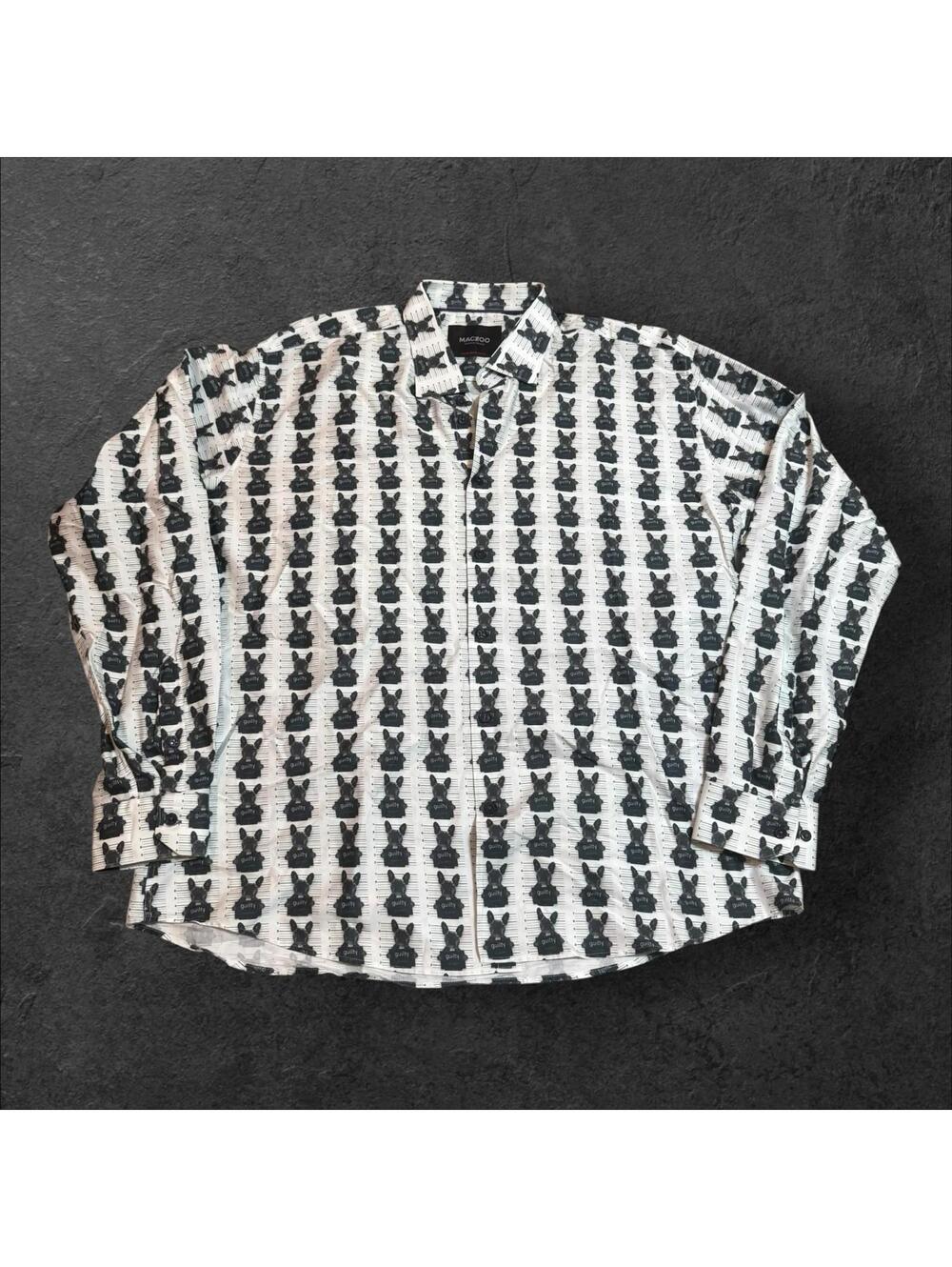 Maceoo‎ Men's Button Down Shirt – "Guilty Frenchie" Mugshot Print – Size 7 / 3XL